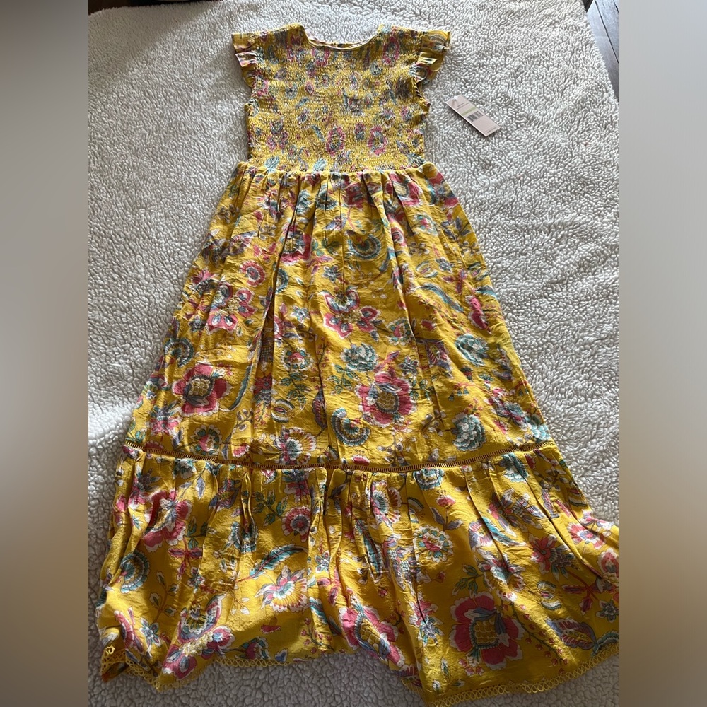 Beautiful Nanette Lepore  Floral Mango Mojito Smocked Dress NWT 4